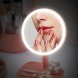 Набір для макіяжу 2 в 1 органайзер для косметики і дзеркало з LED підсвічуванням рожевого кольору (259)