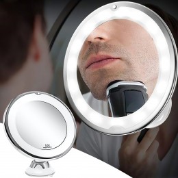 Гибкое круглое зеркало с LED подсветкой Ultra Flexible mirror с 10-тикратным увеличением на присоске (259)