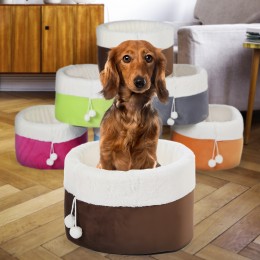 Мягкая лежанка домик с игрушкой для кошек и собак 46 х 27 см круглая кроватка для животных (626)