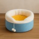 Мягкая лежанка домик с игрушкой для кошек и собак 40 х 26 см круглая кроватка для животных Блакитний (626)
