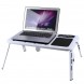 Столик для ноутбука з двома кулерами, біла портативна підставка з охолодженням E-Table (237)