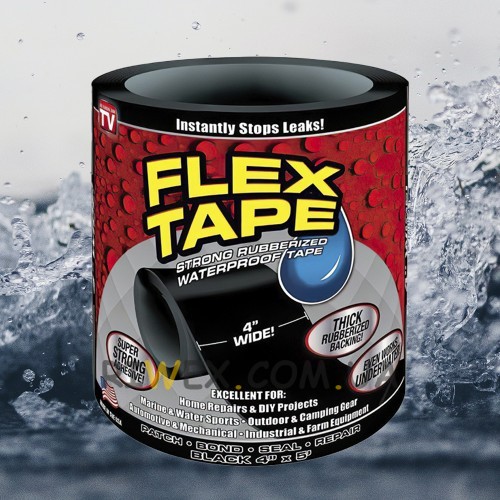 Супер міцна ізолента FLEX TAPE водонепроникна стрічка, скотч 150 х 10 см чорна (HF-03)