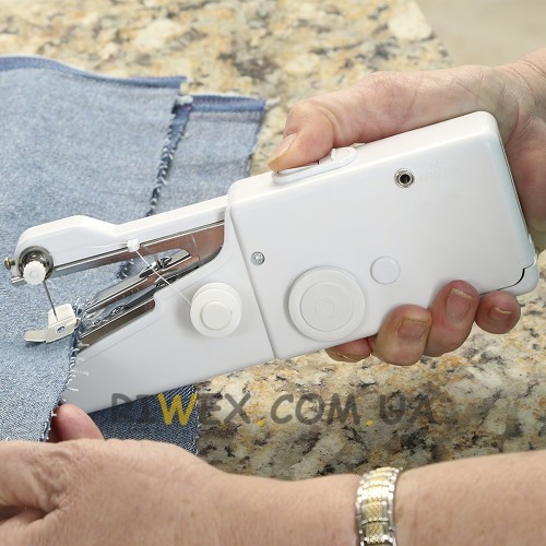 Ручная швейная машинка на батарейках Handy Stitch портативная белая мини-машинка швейная (237)