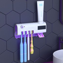 Стерилизатор (дезинфектор) держатель для зубных щеток, Toothbrush Sterilizer органайзер для ванной комнаты с дозатором для зубной пасты (205)