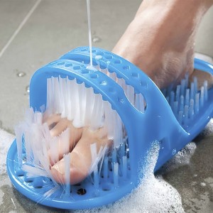 Массажный тапок для мытья ног с пемзой от натоптышей и мозолей Easy Feet тапочек щётка для душа (205)