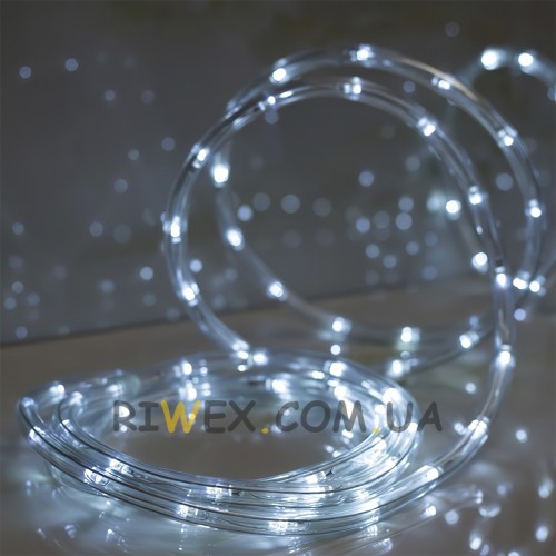 Вулична LED гірлянда з вологозахистом шланг дюралайт, чейзінг котушка 10 м біле світло