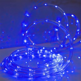 Уличная LED гирлянда с влагозащитой шланг дюралайт, чейзинг катушка 10 м синий свет