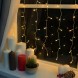 Декоративна новорічна гірлянда штора, водоспад 240 LED (на коробці 400) 2,5 х 1,5 метра прозорий провід теплий білий колір