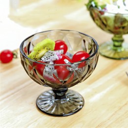Скляна креманка для десертів, желе і морозива BJL-2 розмір чаші 13х8х6.5 см сірого кольору (30/1)