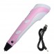 3D ручка розовая детская RP-100B с LED-дисплеем для создания объёмных 3Д фигур (В)