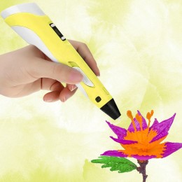 3D ручка жовта дитяча RP-100B з LED-дисплеєм для створення об'ємних 3Д фігур  (В)