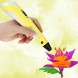 3D ручка желтая детская RP-100B с LED-дисплеем для создания объёмных 3Д фигур (В)