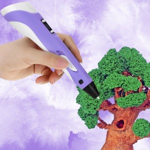 3D ручка фиолетовая детская RP-100B с LED-дисплеем для создания объёмных 3Д фигур  (В)