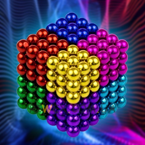 Магнітний неокуб конструктор з 216 кульок діаметром 3 мм магнітні кульки різнокольорові