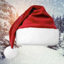 Новорічна шапка Діда Мороза червоний ковпак з хутром (320)