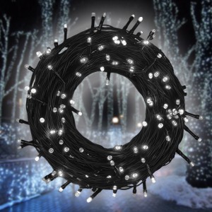Уличная гирлянда декоративная "Нить" зелёный провод 800  LED 40 метров белое свечение