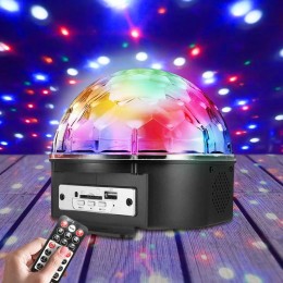 Музична диско куля колонка Music Ball з флешкою, пультом і Bluetooth світломузика
