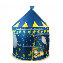 Игровая детская палатка в виде замка "Beautiful Cubby House" шатер синего цвета (212)