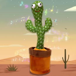 Інтерактивна іграшка повторюшка "Танцюючий кактус у вазоні" Dancing Cactus музичний і співаючий (212)