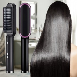 Расческа выпрямитель для волос  (плойка, утюжок) с турмалиновым покрытием Hair Straightener HQT-909В черного цвета (212)