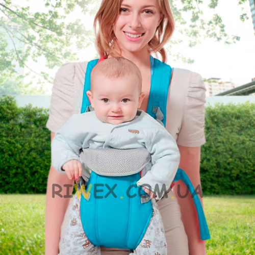Слинг-рюкзак кенгуру сумка для переноски ребенка Baby Carriers голубой