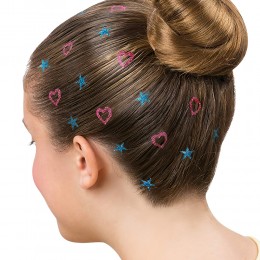 Фигурные тату-печатки для волос Hot Stamps Hair Glitter штампы для прически с блестками (509)