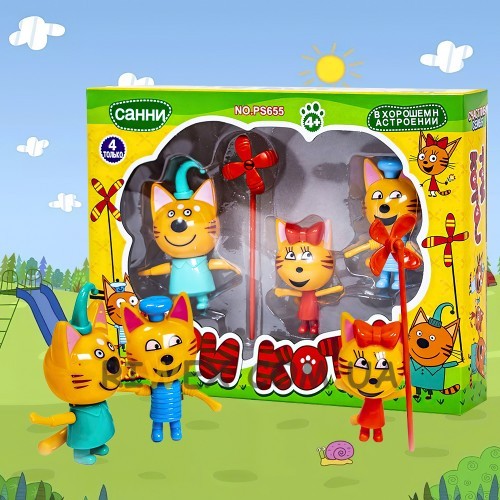Дитячий ігровий набір "Три Кота" PS655 3 фігурки з мультика фігурки героїв з мультика Коржик, Карамелька та Компот (В)