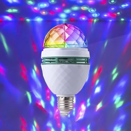Вращающаяся светодиодная диско-лампа LY-399 лампочка E27 LED RGB  (509)