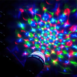 Вращающаяся светодиодная диско-лампа LY-399 лампочка E27 LED RGB (X05/3770)