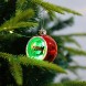 Новогоднее украшение для ёлки игрушка в виде шара с подсветкой "Санта, снеговик" красного и серебряного цвета (В)