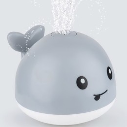 Игрушка для (ванной) купания ребёнка Spray water bath toy кит с фонтанчиком и LED подсветкой Серый (212)
