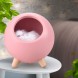 Круглый ночник "Котик в домике" милый светильник с зарядкой от USB белый, розовый, бирюзовый цвет (624)