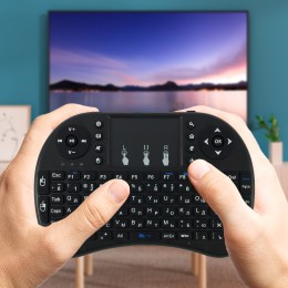 Бездротова універсальна російська клавіатура з тачпадом MINI KEYBOARD пульт для телевізора (В)