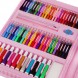 Набір для дитячої творчості у валізі 208 предметів (фарби, крейди, фломастери, олівці) рожевого кольору