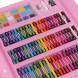 Набор для детского творчества в чемодане 208 предметов (краски, мелки, фломастеры, карандаши) розового цвета