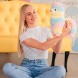 Мягкая плюшевая игрушка разноцветная милая альпака (радужная лама) 30 см (212)