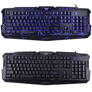 Проводная геймерская клавиатура KEYBOARD LED M200 GAME "Молния" с тремя цветами подсветок (211)