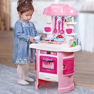 Детская игровой набор игрушечная розовая кухня Kitchen 6696 с музыкальными и световыми эффектами (IGR24)