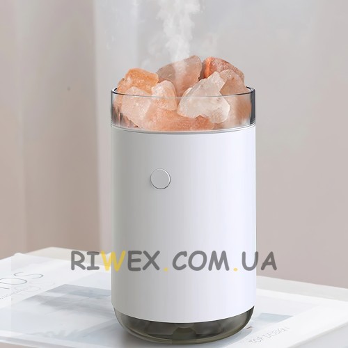 Увлажнитель воздуха с кристаллами солевых камней и подсветкой, лампа для ароматерапии (237)