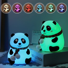Детский беспроводной силиконовый ночник "Панда" с RGB подсветкой 7 цветов (237)