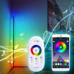 Угловой напольный торшер светодиодный светильник RGB с сенсорным пультом, музыкой и управлением с телефона 330+ световых эффектов 2188  (237)